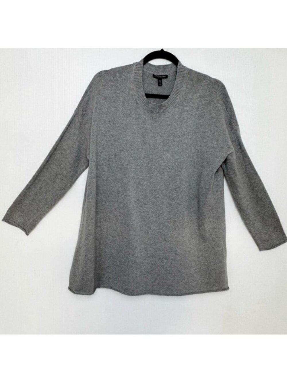 Eileen Fisher Moon Organic Cotton/Tencel Crew Neck Boxy Tunic sweater Large